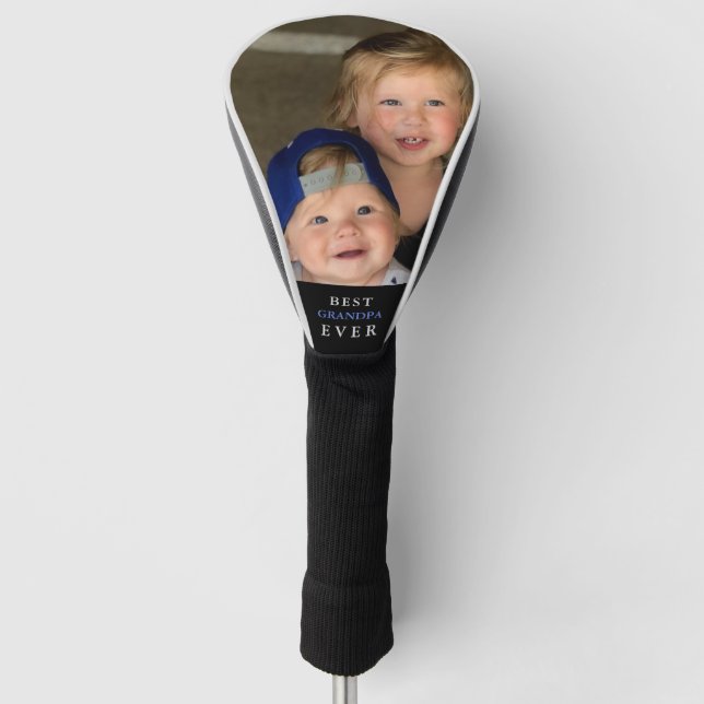 Best Grandpa Ever Photo Custom Golf Head Cover (Front)