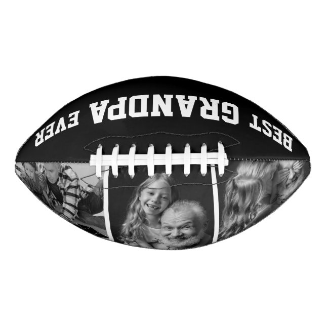 Best Grandpa Ever Photo Grandkids Christmas Football (Front)