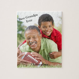 Best Grandpa Ever Photo Name Jigsaw Puzzle