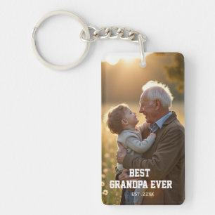 Best grandpa ever photo personalised key ring