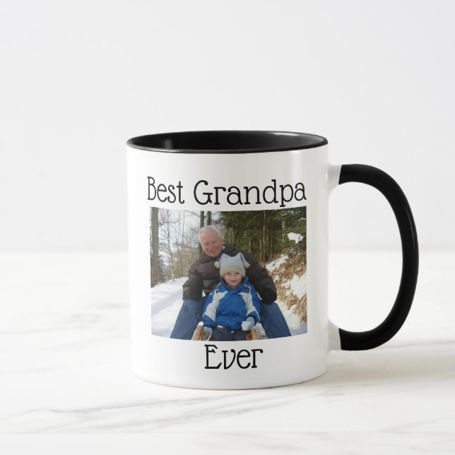Best Grandpa Ever Photo Personalised Photo Mug (Right)