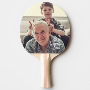 Best Grandpa Ever Photo Script Custom Ping Pong Paddle