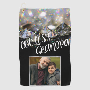 Best Grandpa Ever Pro Golfer Grandad Modern Cute Golf Towel