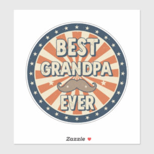 Best grandpa ever retro badge