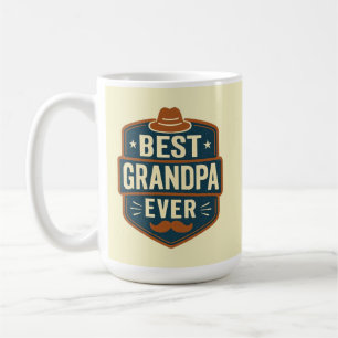 Best grandpa ever retro badge coffee mug
