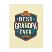 Best grandpa ever retro badge