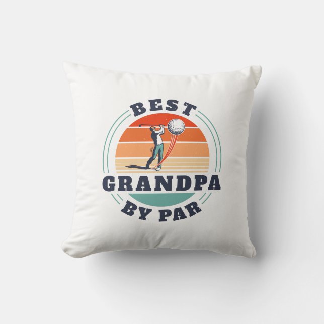 Best Grandpa Ever Retro Golf Gag Fathers Day Cushion (Front)