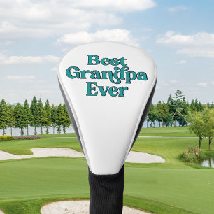 Best Grandpa Ever Retro Quote White Fathers Day Golf Head Cover