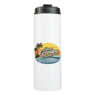Best Grandpa Ever Retro Sunset Design Thermal Tumbler