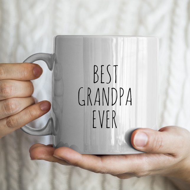 "Best Grandpa Ever" Simple Modern Farmhouse Large Coffee Mug (Creator Uploaded)