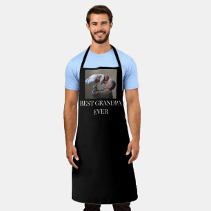Best Grandpa Ever Unique Black White Photo Apron
