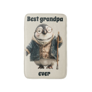 Best Grandpa Ever Winter Penguin Bath Mat