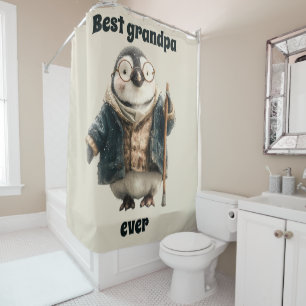Best Grandpa Ever Winter Penguin Shower Curtain