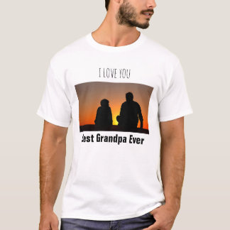 Best Grandpa Ever With Family Photo Awesome Gift T-Shirt