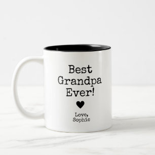 Best Grandpa Ever with Picture   Custom Text Coffe Two-Tone Coffee Mug