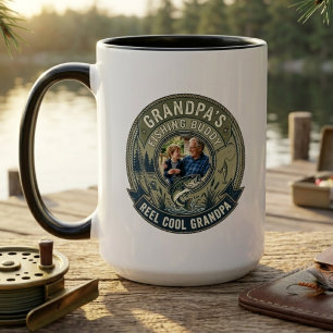 Best Grandpa Fishing Buddy Photo Badge Keepsake Mug