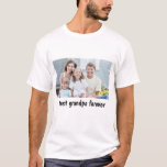 best Grandpa Forever Family Picture T-Shirt<br><div class="desc">Best Grandpa Ever Family PictureT-Shirt Looking for the perfect gift for grandpa? Well look no further, MissRhoadie has you covered. This design features your very own photo front and centre with “Best. Grandpa. Ever” written underneath in lovely brown font. Great gift idea for grandpa’s birthday, Father’s Day, Grandparent’s Day or...</div>