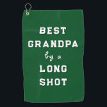 Best Grandpa Gift Golf Towel<br><div class="desc">Best grandfather gift towel featuring golf-themed quote on a green background.</div>