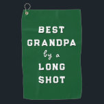 Best Grandpa Gift Golf Towel<br><div class="desc">Best grandfather gift towel featuring golf-themed quote on a green background.</div>