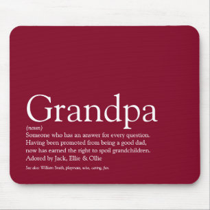 Best Grandpa Grandad Papa Ever Definition Burgundy Mouse Pad