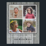Best Grandpa Grandchildren 4 Photo Collage Gray Faux Canvas Print<br><div class="desc">Photo collage canvas art gift for grandpa to express your love on holidays and special occasions such as father's day, grandparent's day and birthday.  Personalize with 4 favorite photographs.</div>
