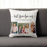 Best Grandpa Grandchildren Photo Collage Cushion<br><div class="desc">Celebrate your grandpa with the Best Grandpa Grandchildren Photo Collage Throw Pillow. This personalised keepsake features a beautifully arranged collage of cherished photos, capturing special moments with his grandchildren. Crafted from high-quality materials, it adds a stylish and sentimental touch to any space, perfect for displaying on a bed or couch....</div>