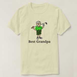 Best Grandpa Grey Hiar Male Golfer T-Shirt