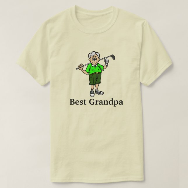  Best Grandpa Grey Hiar Male Golfer T-Shirt (Design Front)