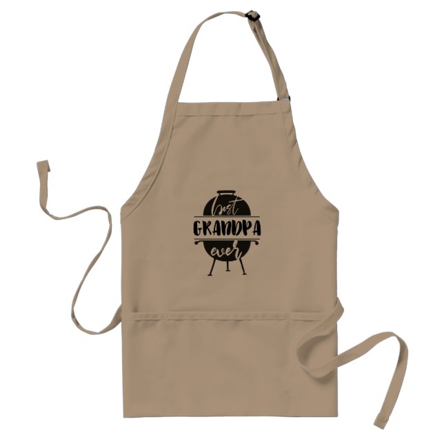 Best Grandpa Grill Master Gift Adult Apron (Front)