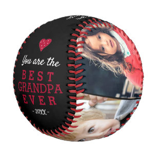 Best Grandpa Heart 4 Photo Collage Baseball