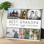 Best Grandpa Modern 6 Photo Collage Father`s Day Plaque<br><div class="desc">Best Grandpa Modern 6 Photo Collage Father`s Day plaque. Sweet photo collage plaque with your custom message and children's names  - add your favourite 6 photos into the templates and personalise with your names. Sweet keepsake gift for a grandfather on Father`s Day,  birthday or Christmas.</div>