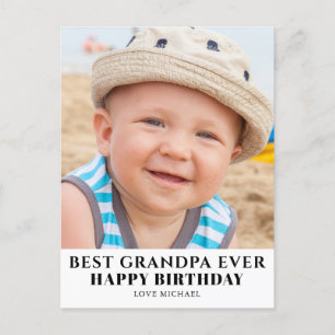 Best Grandpa Photo Birthday Postcard