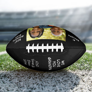 Best Grandpa Photo Black Football