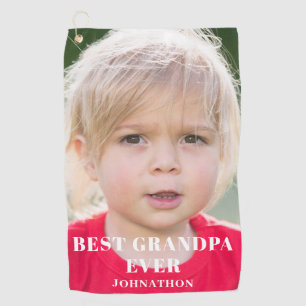 Best Grandpa Photo  Golf Towel