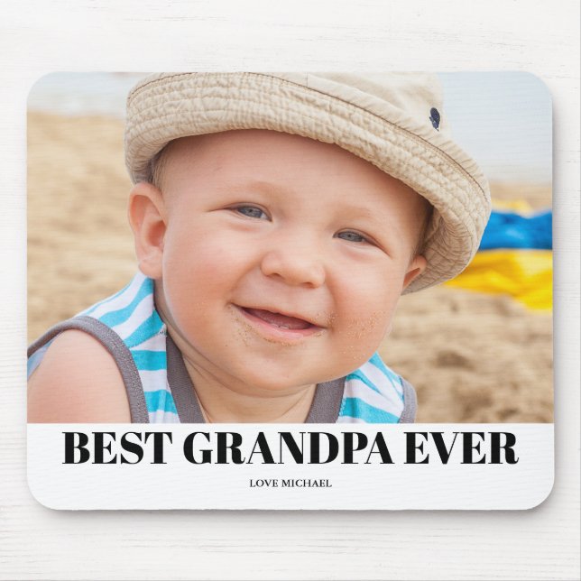 Best Grandpa Photo  Mouse Pad (Front)