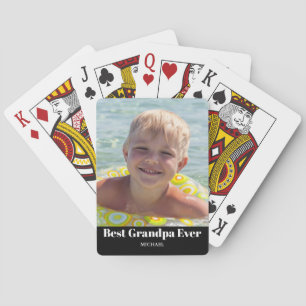 Best Grandpa Photo Name  Playing Cards