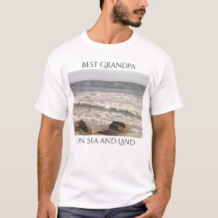 Best Grandpa Photo of Atlantic Ocean Shore Sea T-Shirt