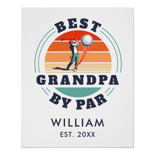Best Grandpa Retired Golfing Dad Retro Custom Poster (Front)