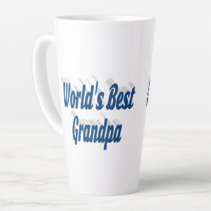 Best Grandpa sea blue text Latte Mug