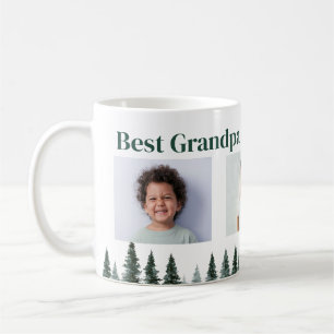 Best Grandpa Three Photo Evergreen Trees Coffee Mu Mug