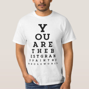 Best Grandpa Typography Snellen Chart T-shirt