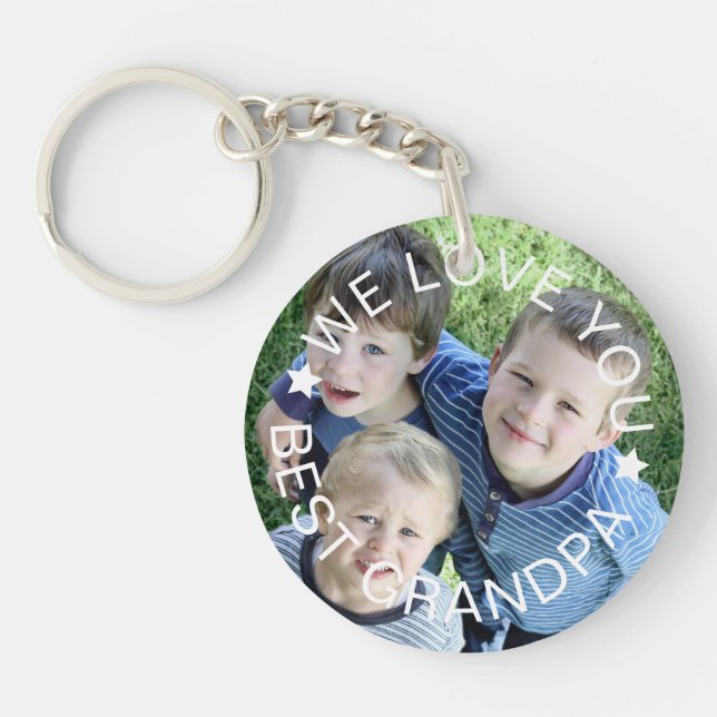 Best grandpa upload photo key ring (Front)