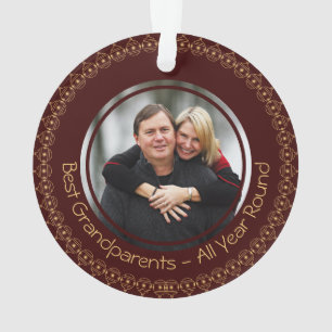 BEST GRANDPARENTS Custom PHOTO Ornament