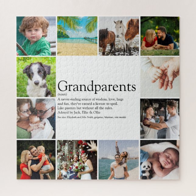 Best Grandparents Definition 12 Photo Collage Jigsaw Puzzle (Vertical)