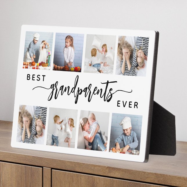 Best Grandparents Ever 8 Photo Collage White Plaque (Creator Uploaded)