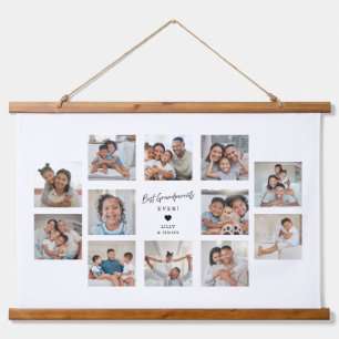 Best Grandparents Ever Custom 12 Photo Collage  Hanging Tapestry