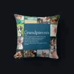 Best Grandparents Ever Definition 12 Photo Blue Cushion<br><div class="desc">Personalise for your special grandparents to create a unique gift. A perfect way to show them how amazing they are every day. Designed by Thisisnotme©</div>