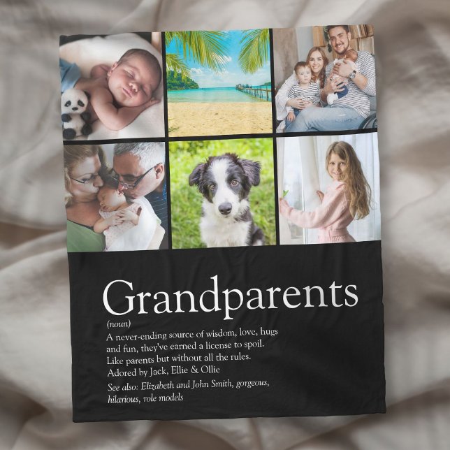 Best Grandparents Ever Definition 6 Photo Fleece Blanket (Best Grandparents Ever Definition 6 Photo Fleece Blanket)