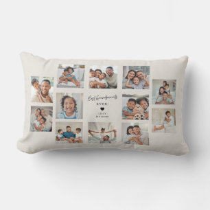 Best Grandparents Ever Family Multi Photo Collage Lumbar Cushion
