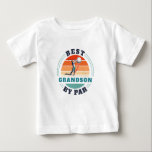Best Grandson By Par Retro Custom Logo Baby T-Shirt<br><div class="desc">Retro Best Grandson By Par design you can customise for the recipient of this cute golf theme design. Perfect gift for baby showers or for a new mum from grandma.

The text "GRANDSON" can be customised with any dad moniker by clicking the "Personalise" button above</div>